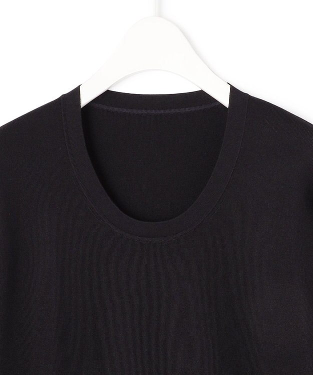 ICB 【洗える】 シンセティックフルニードル クルーネックプルオーバー ブラック系