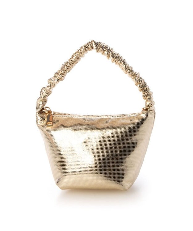 UNBILLION カシュカシュ cachecache / ギャザーハンドルメタリックミニショルダー ゴールド