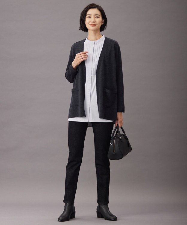 J.PRESS LADIES 【洗える】BASIC STRETCH DENIM スキニー パンツ ブラック系