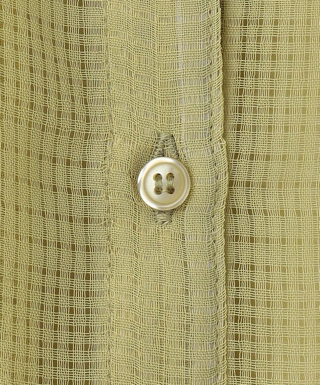 Feroux シアーチェック ブラウス ライトグリーン系