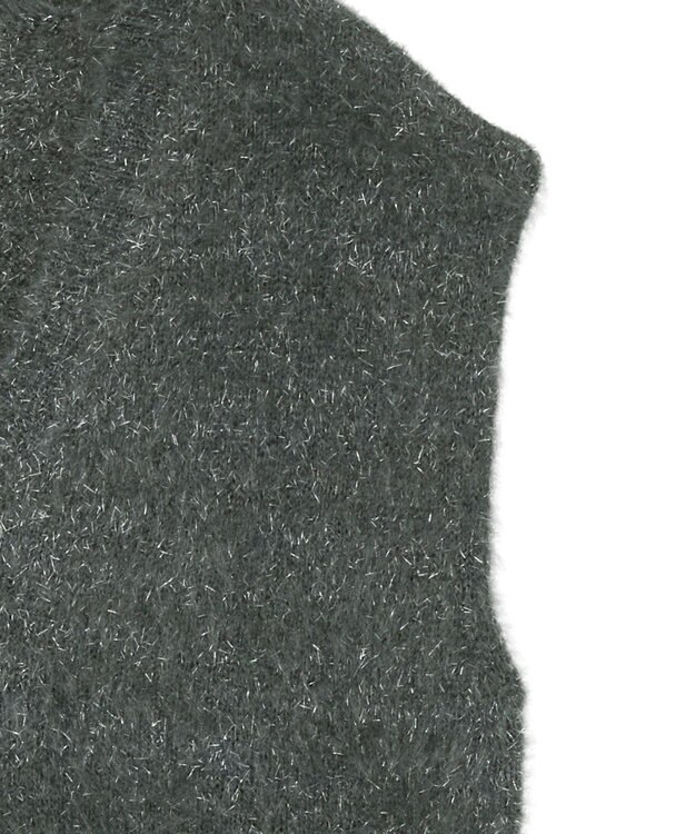 earth music&ecology 【予約】キャットライクヤーンニットベスト チャコールグレー