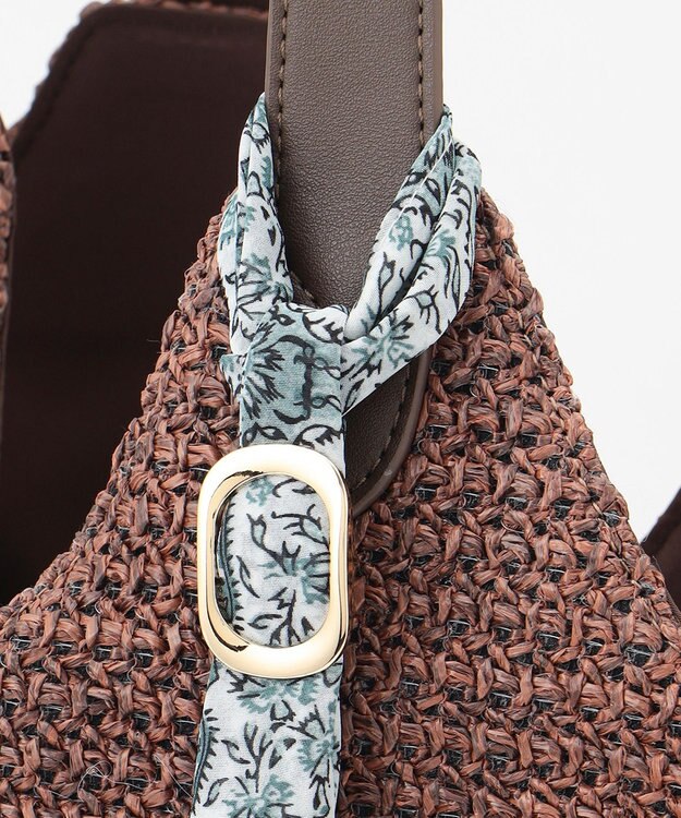 ANY SIS 【美人百花7月号掲載】2WAYスカーフ付ラウンドカゴ バッグ モカ