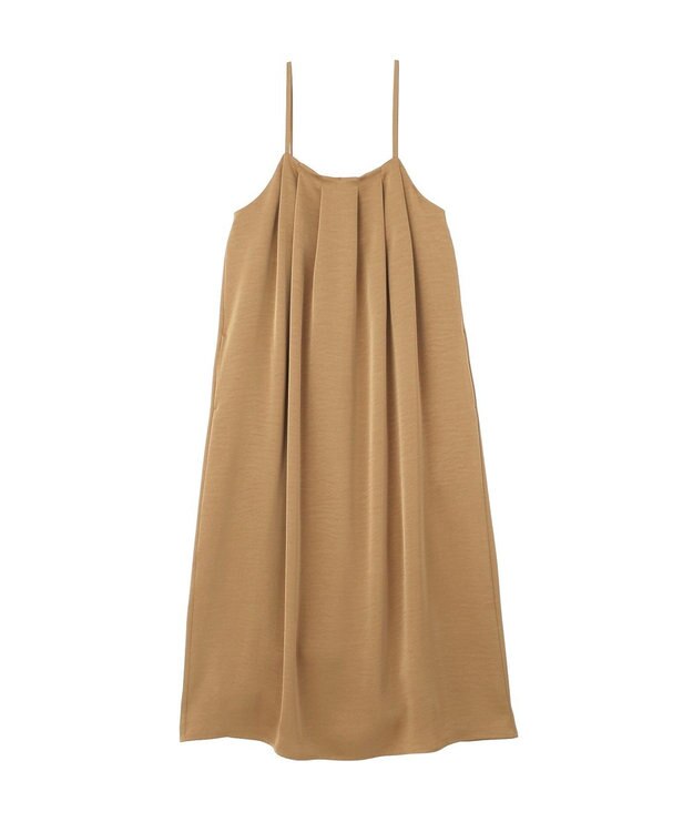 AMERICAN HOLIC タックサテンキャミワンピース Camel