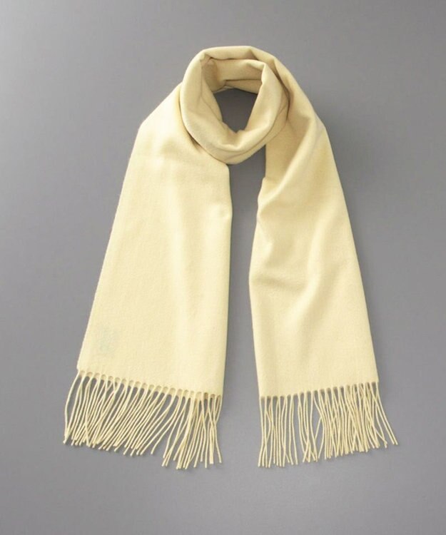 AURORA WEB限定 カシミヤ セミストール（幅50cm) ペールイエロー
