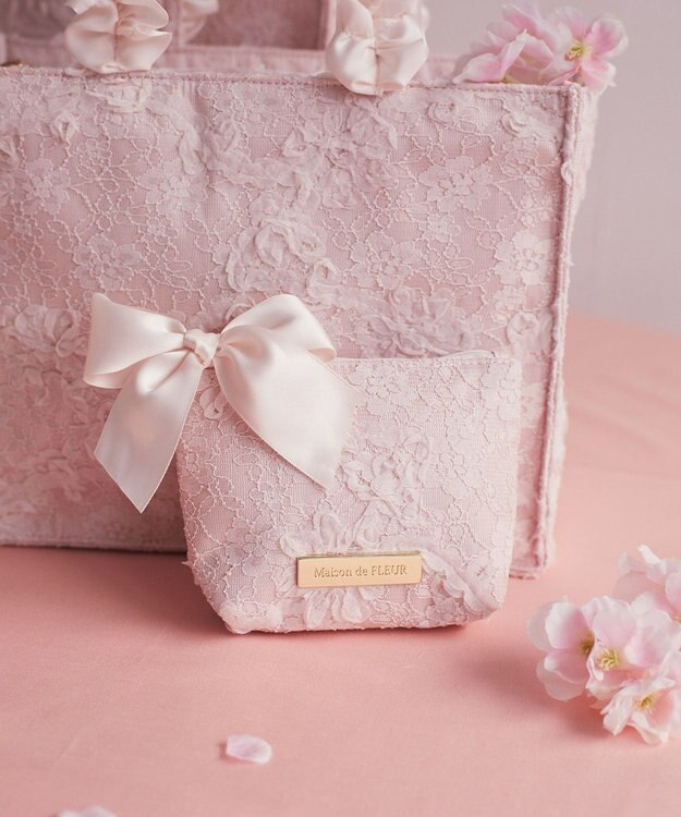 Maison de FLEUR 桜リボンポーチ Light Pink