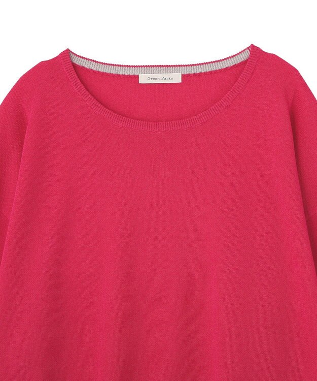 Green Parks 七分袖機能ニットプルオーバー Pink