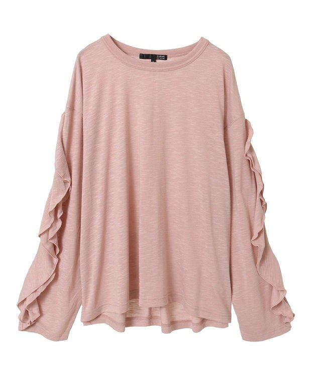 Green Parks ・ＳＵＧＡＲ　ＳＰＯＯＮ　ラッフルスリーブロンＴＥＥ Pink Beige