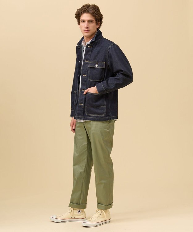 J.PRESS MEN ヴィンテージライク デニム カバーオール ネイビー系