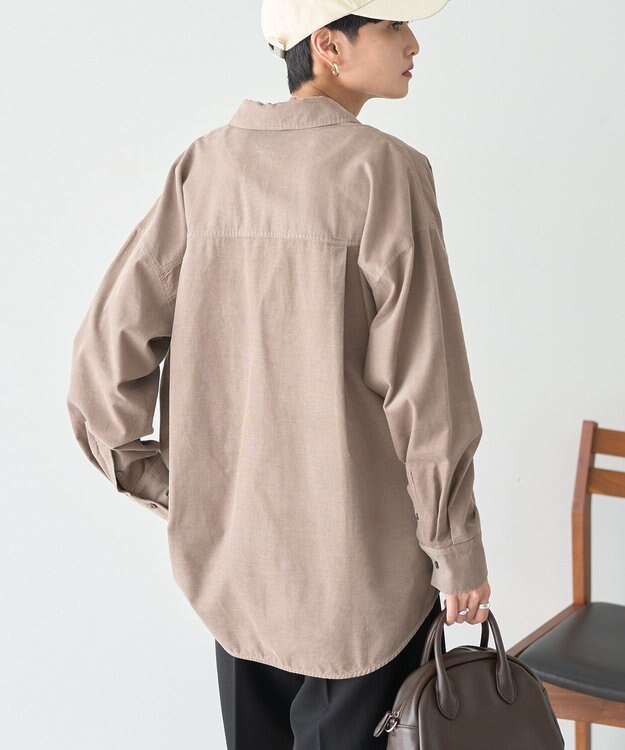 AMERICAN HOLIC Ｗポケットコーデュロイシャツ Gray Beige