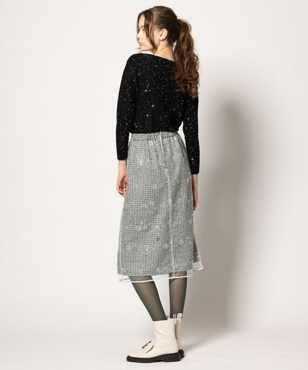 TOCCA SPANGLE OF FLOWER スカート グリーン系5