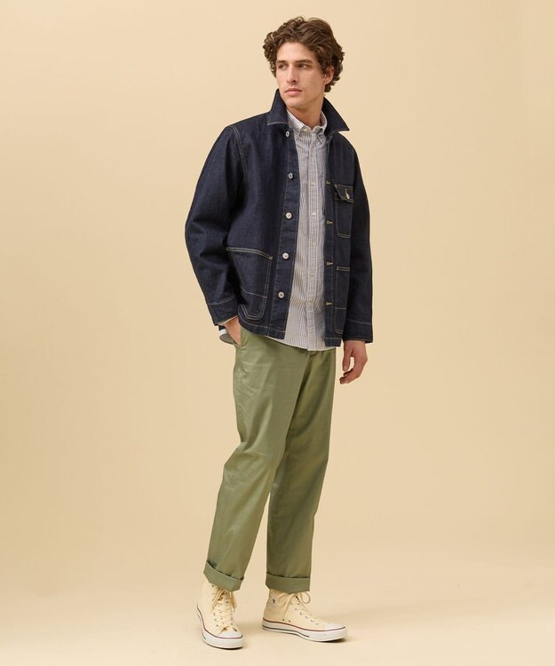 J.PRESS MEN ヴィンテージライク デニム カバーオール ネイビー系