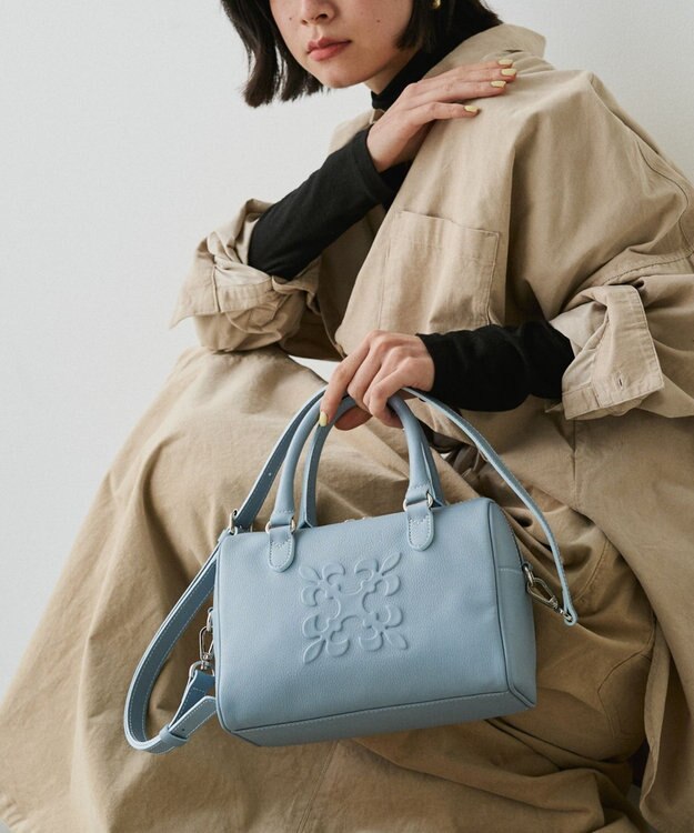 russet 《composition》レザー2WAYミニボストンバッグ(CE-1684) L.Blue