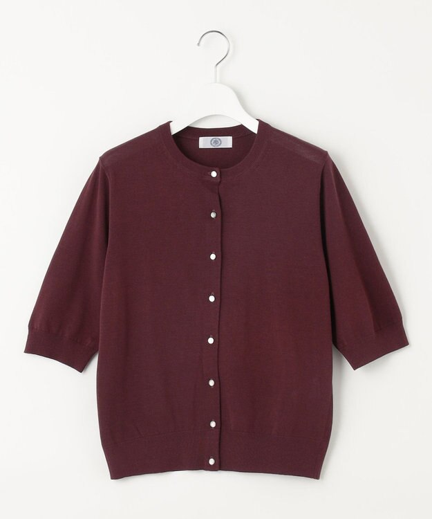 J.PRESS LADIES S 【WEB限定カラーあり・洗える・抗菌防臭】コットンアセテート カーディガン ワイン系