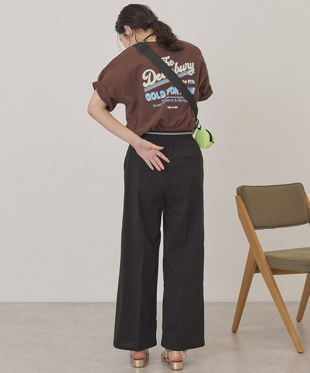 AMERICAN HOLIC 【先行予約】【マルチ機能】ウエストラインスラックスパンツ Black
