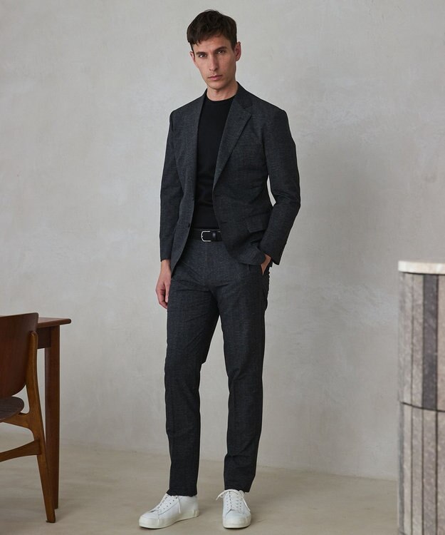 GOTAIRIKU 仕事で着られる綿100%【クルー以上モック未満】カバーネック DRESS Tシャツ(25年モデル) ブラック系