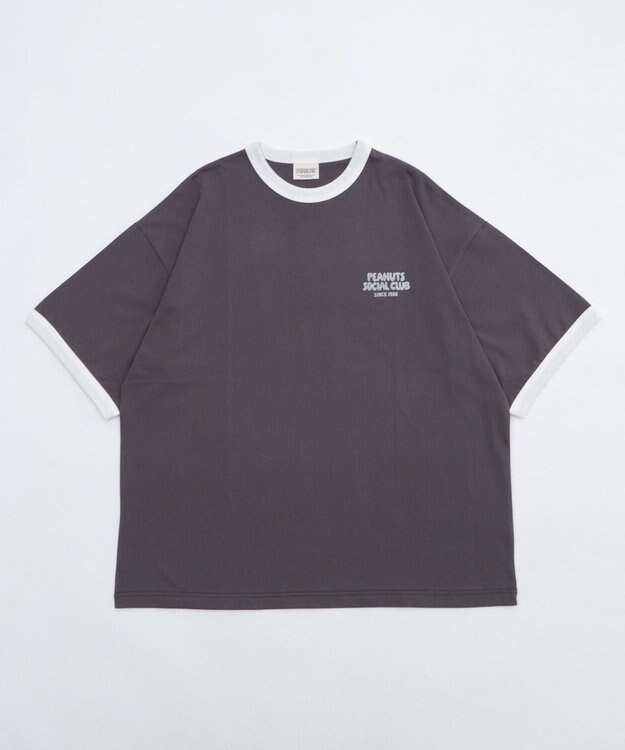 WEGO 【ユニセックス着用ITEM/MLサイズ展開】別注PEANUTSプリントT（SS） ブラック中濃色