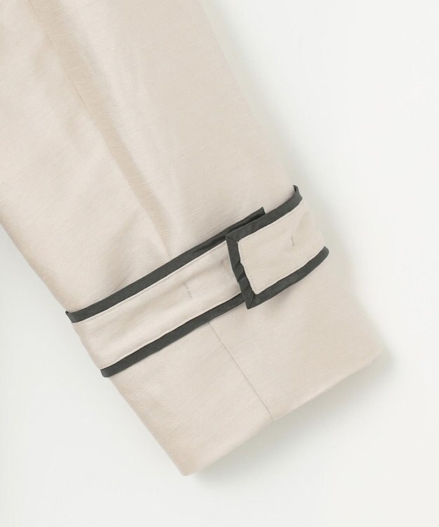 自由区 バイカラーパイピング コート ベージュ系