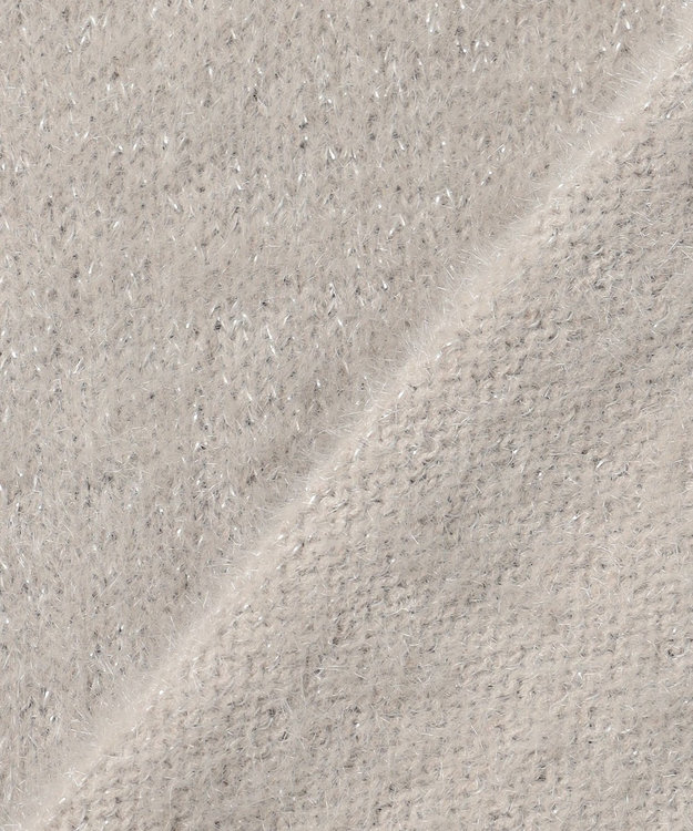 ANY SIS 【2SET】フェザー ニット × フロッキー スカート ライトグレー×ブラック