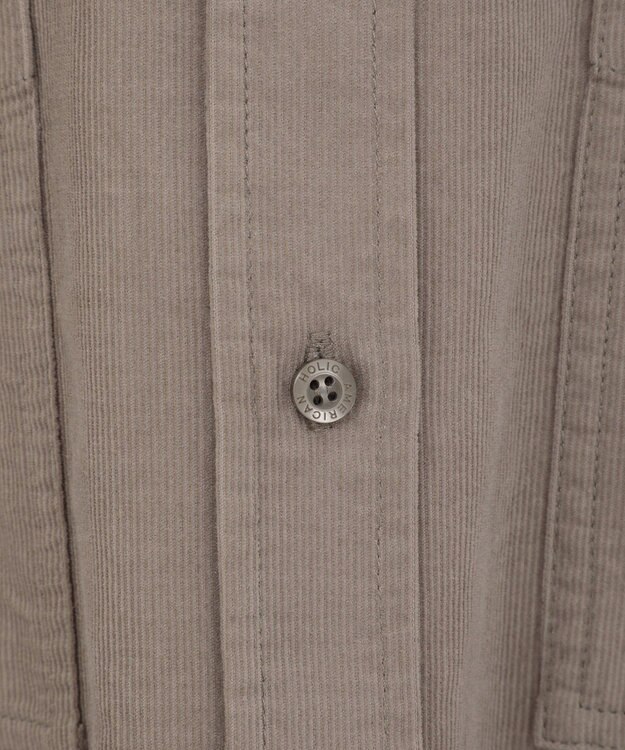 AMERICAN HOLIC Ｗポケットコーデュロイシャツ Gray Beige
