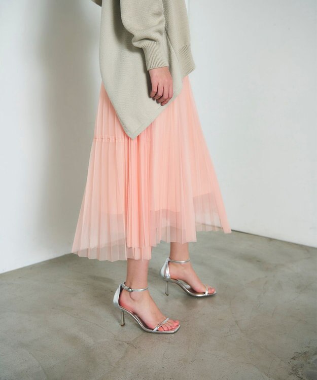 GRACE CONTINENTAL ティアードラップチュールスカート ピンク