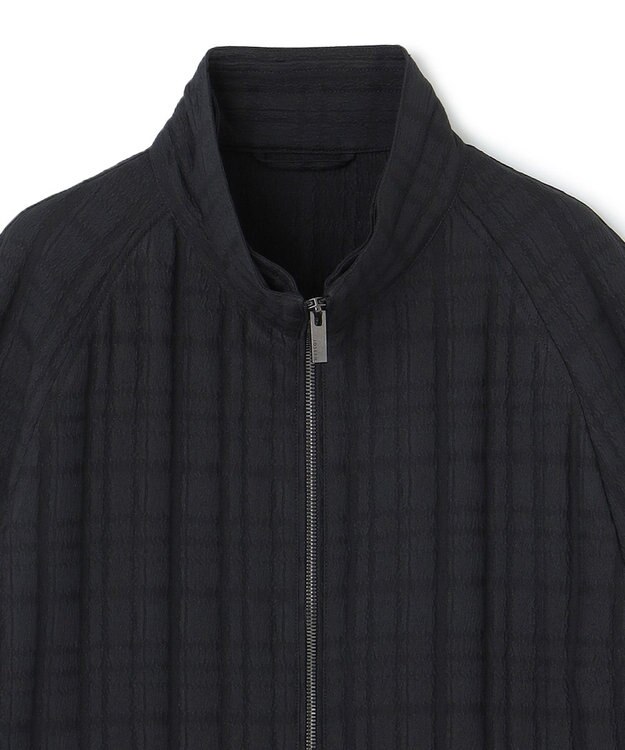 JOSEPH HOMME グレンチェックジャガードストレッチ  フ―ディーブルゾン ブラック系