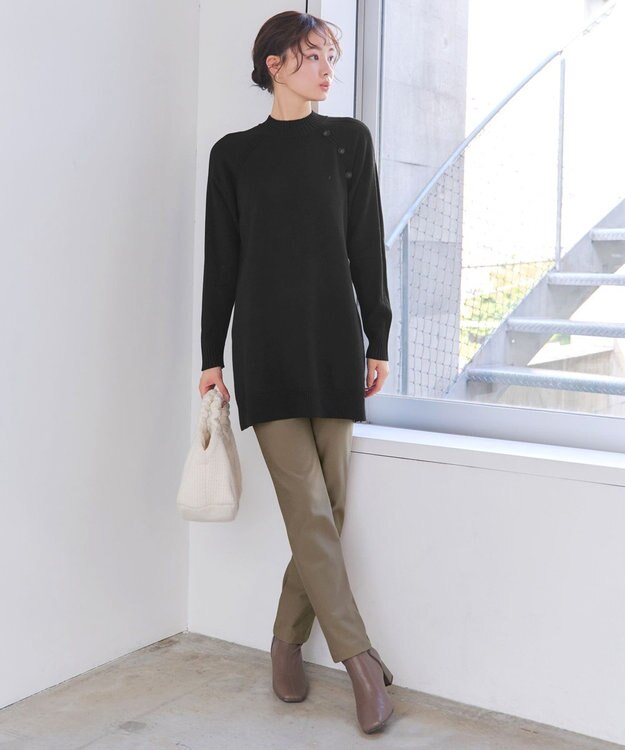 Tiaclasse 【安田美沙子さん着用・新色追加・日本製】すふれ起毛ストレートパンツ モカカーキ