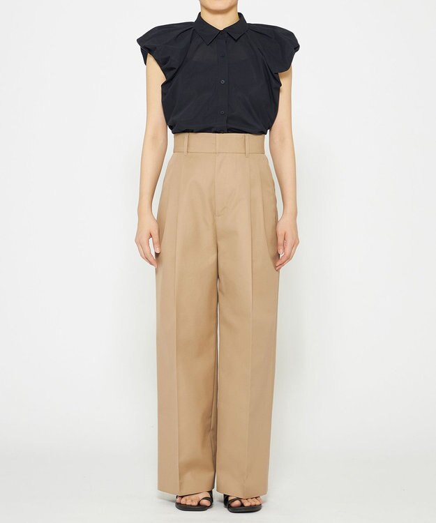 uncrave 【撥水・花粉防止・洗濯機洗い可】クリアツイル ワイドパンツ（uncrave STANDARD） ベージュ