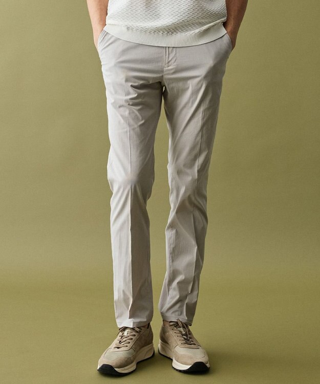 JOSEPH ABBOUD 【キングサイズ・ウエストも伸びる!/ストレッチ/軽量/Eco撥水/オーガニックコットン使用】マイクロピケストレッチ パンツ ライトグレー系8