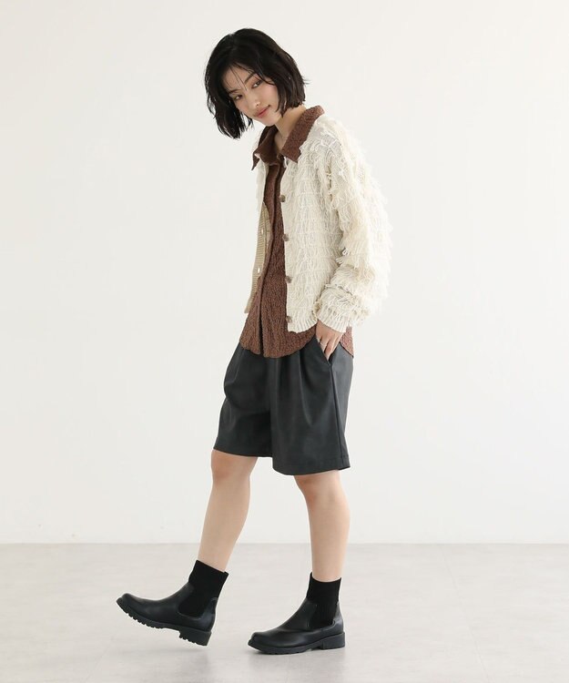 Green Parks ループニットカーディガン Ivory