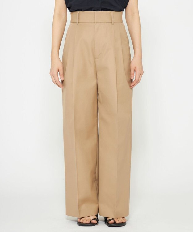 uncrave 【撥水・花粉防止・洗濯機洗い可】クリアツイル ワイドパンツ（uncrave STANDARD） ベージュ