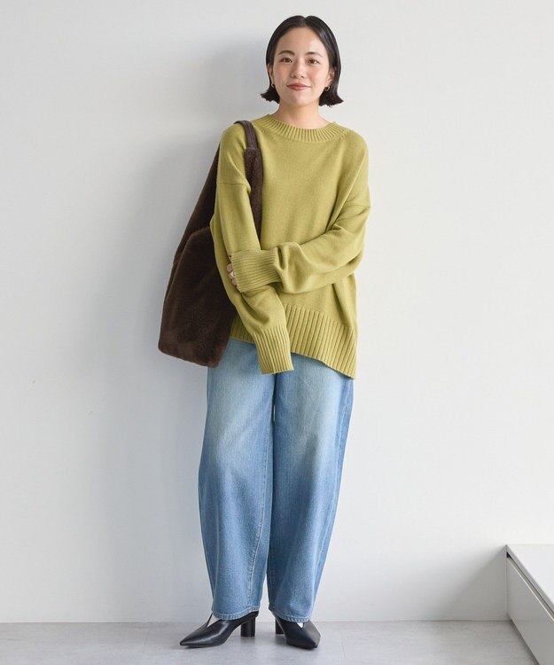 AMERICAN HOLIC バイパチモックネックニットプルオーバー Olive