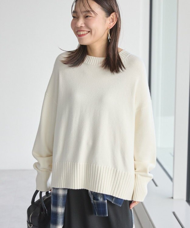 AMERICAN HOLIC バイパチモックネックニットプルオーバー Ivory