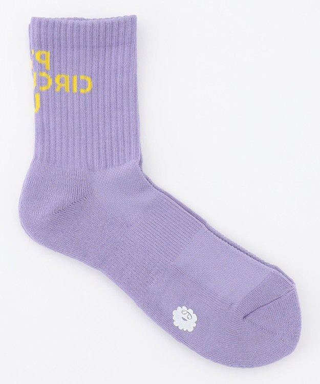 PW CIRCULUS 【MEN】【土踏まずをサポート】ロゴ ミドルソックス ラベンダー