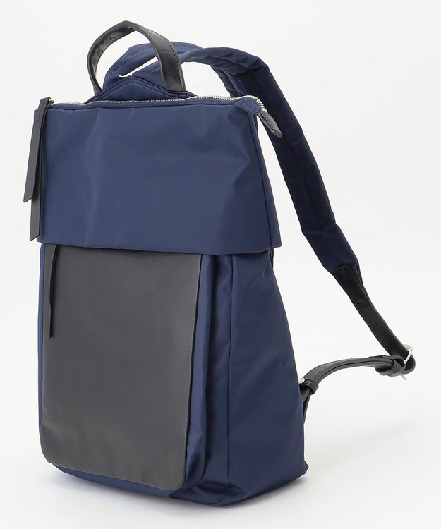 Y'SACCS ナイロン牛革リュック ネイビー