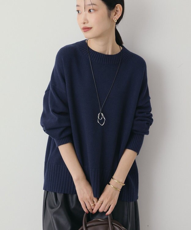 AMERICAN HOLIC バイパチモックネックニットプルオーバー Navy