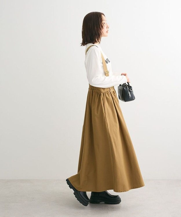 Green Parks ・ＤＯＵＢＬＥ　ＦＬＡＧＳサスペンダーミリタリースカート Beige