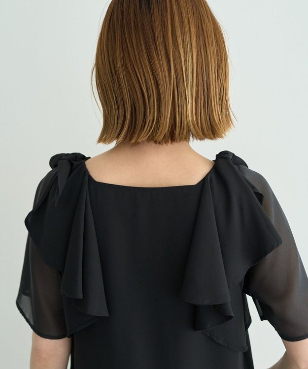 YECCA VECCA リボンスリーブブラウス Black