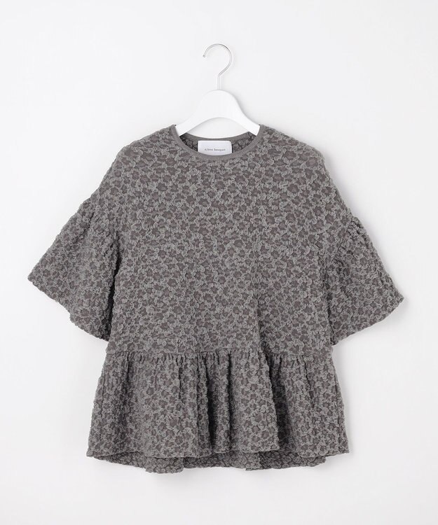 自由区 【カトリエムブーケ】Une forme bosselee ギャザーディテールフェミニンプルオーバー グレー