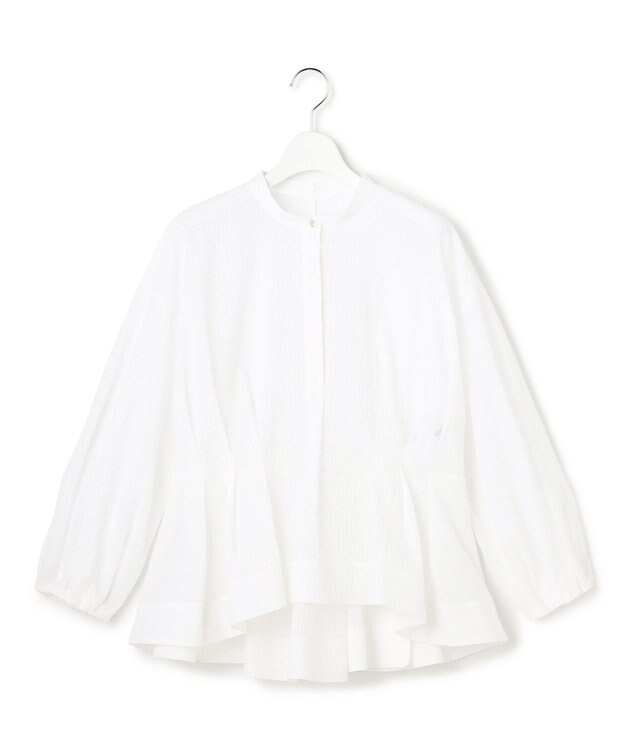 23区 【エステータ】サッカーオーガンジー タックブラウス ホワイト系