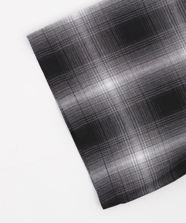 WEGO 【ユニセックス着用ITEM/MLサイズ展開】イラストオンブレチェックシャツ（SS） ブラックチェック1