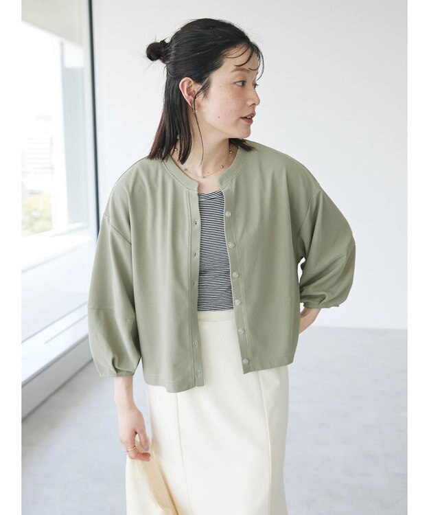 CRAFT STANDARD BOUTIQUE ランタン袖カーディガン Khaki