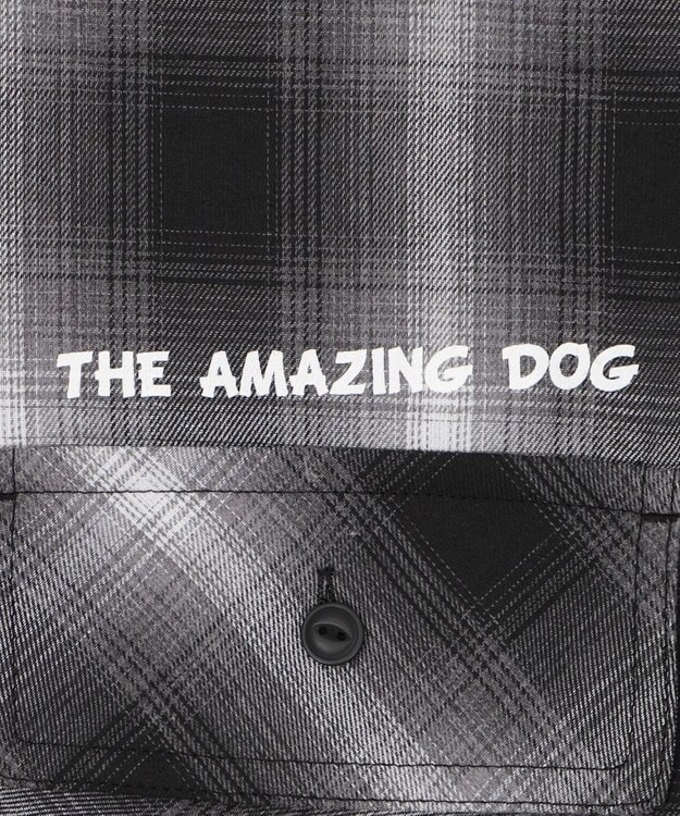 WEGO 【ユニセックス着用ITEM/MLサイズ展開】イラストオンブレチェックシャツ（SS） ブラックチェック1