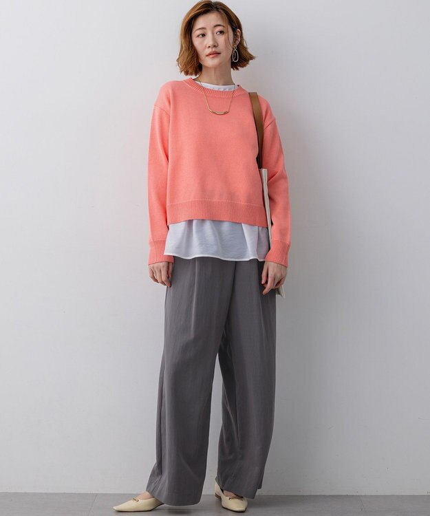 23区 【先行予約】ナチュラルコットンベア シアードッキング カットソー ホワイト系