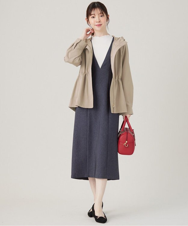 ANY SIS 【撥水・UVカット】フーディショート ブルゾン ライトベージュ