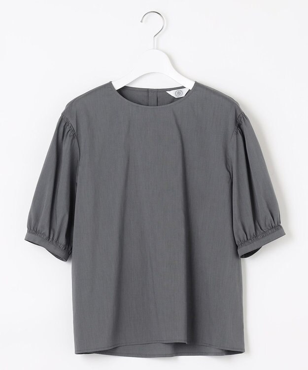 J.PRESS LADIES 【WEB限定カラーあり・洗える】ラミーポプリン ボリュームスリーブ ブラウス グレー系