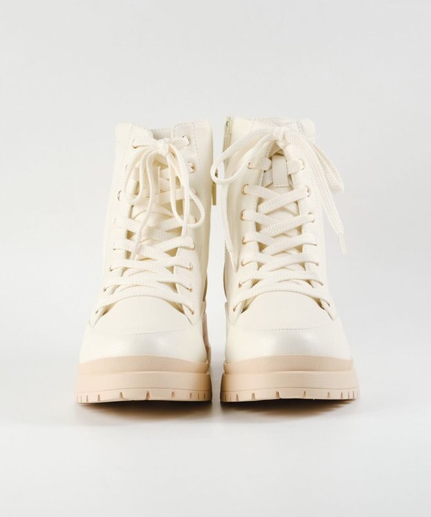 BONTRE 【MIONOTIS/ミオノティス】レースアップタンクソールショートブーツ/41012 オフホワイト