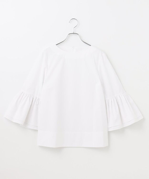 #Newans 【ANSWER for Co-Creation】ベルスリーブシンプルブラウス ホワイト系