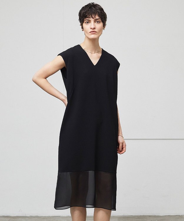 BEIGE， 【洗える】LORRAINE / Vネックドレス Black