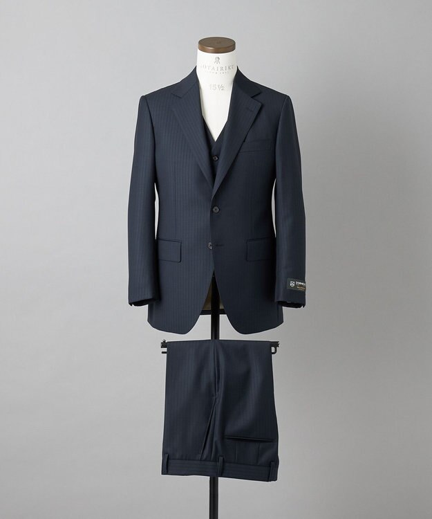 GOTAIRIKU 通年仕様【DORMEUIL/ドーメル】ミレニアル  3ピーススーツ(ネイビー) ネイビー系1
