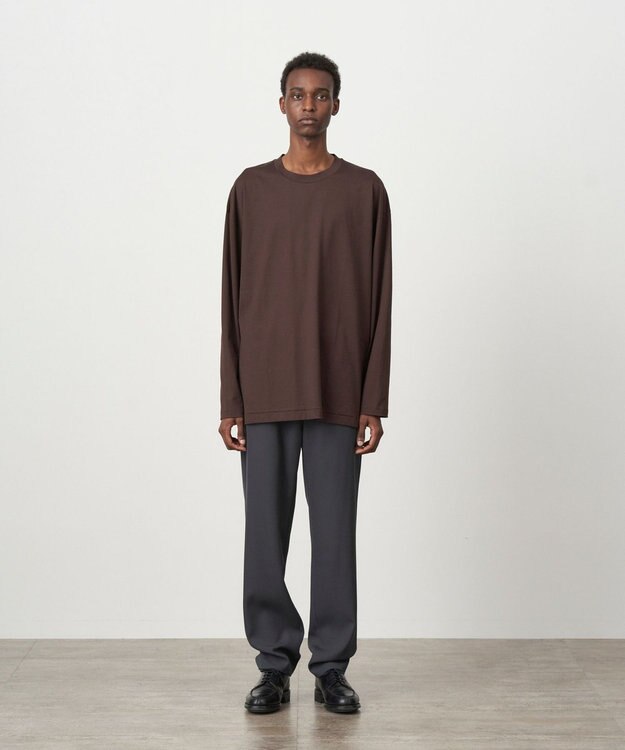 ATON SUVIN60/2 | オーバーサイズ L/S Tシャツ - UNISEX BURGUNDY